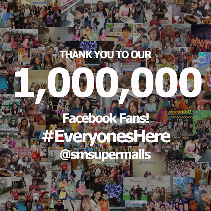 SM reaches 1M 'likes' on Facebook, pays tribute to shoppers