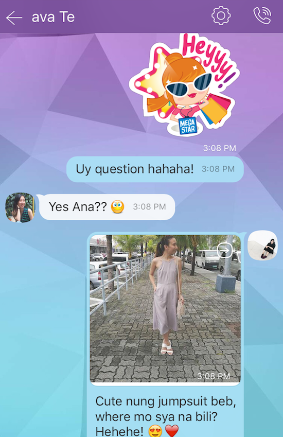 SM Shopping Convo with Ava on Viber!