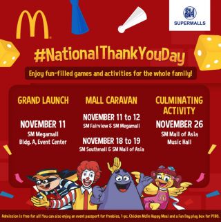 SM, McDonald’s team up for new family fun experiences  and the #NationalThankYouDay celebration