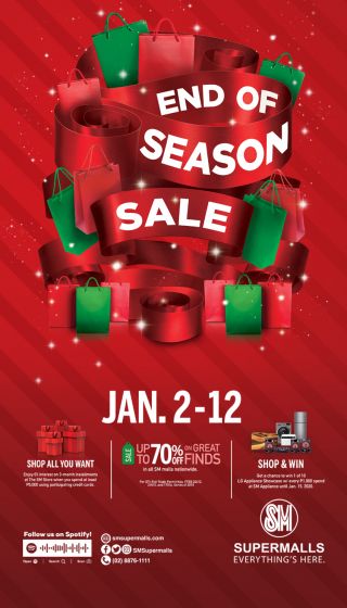 End of Season Sale: January 2-12, 2020