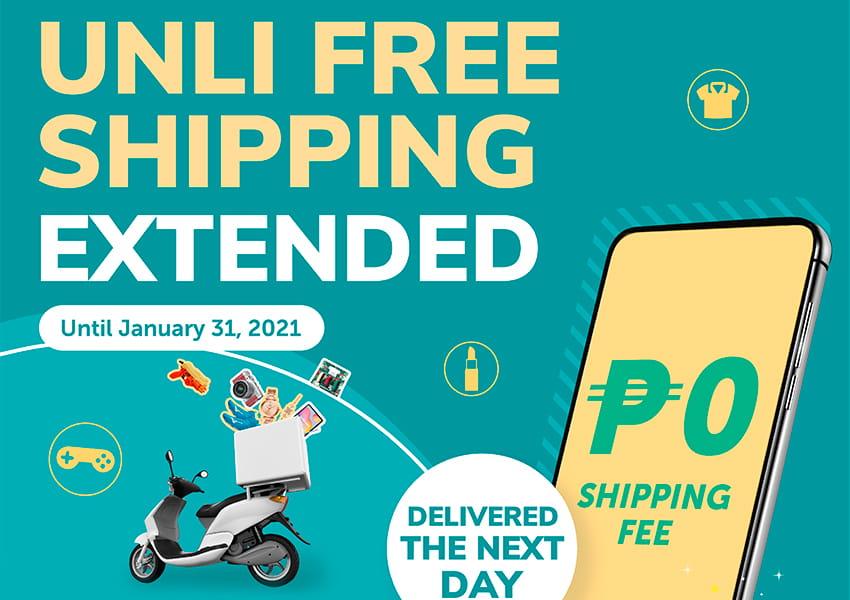 UNLI FREE SHIPPING at SM Malls Online: until January 31, 2021
