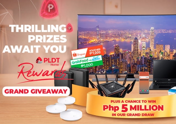 Win up to ₱5 million in the PLDT Home Rewards Grand Giveaway