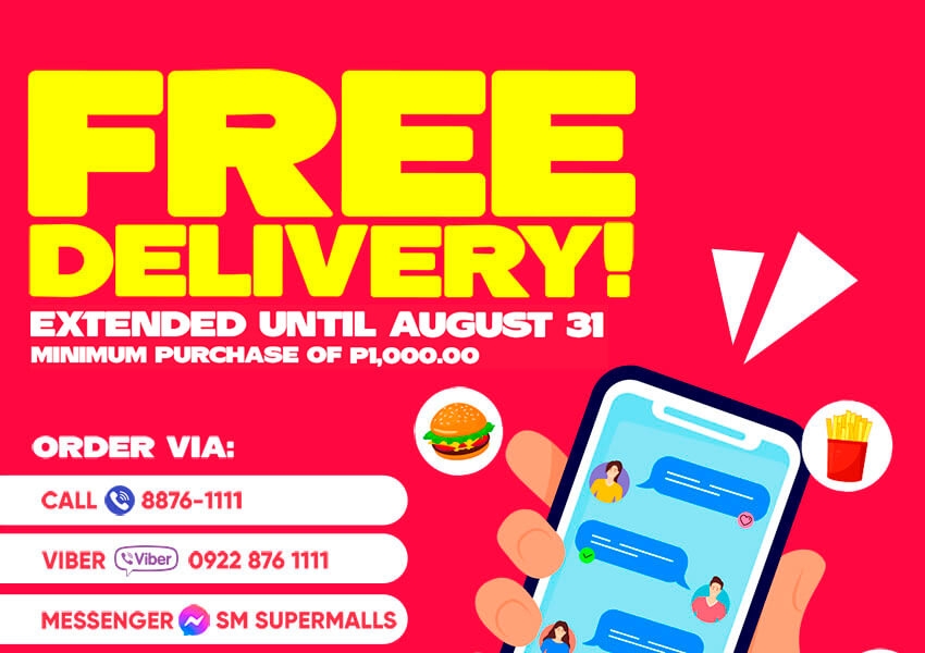 Free Delivery at SM: August 6 to 31, 2021