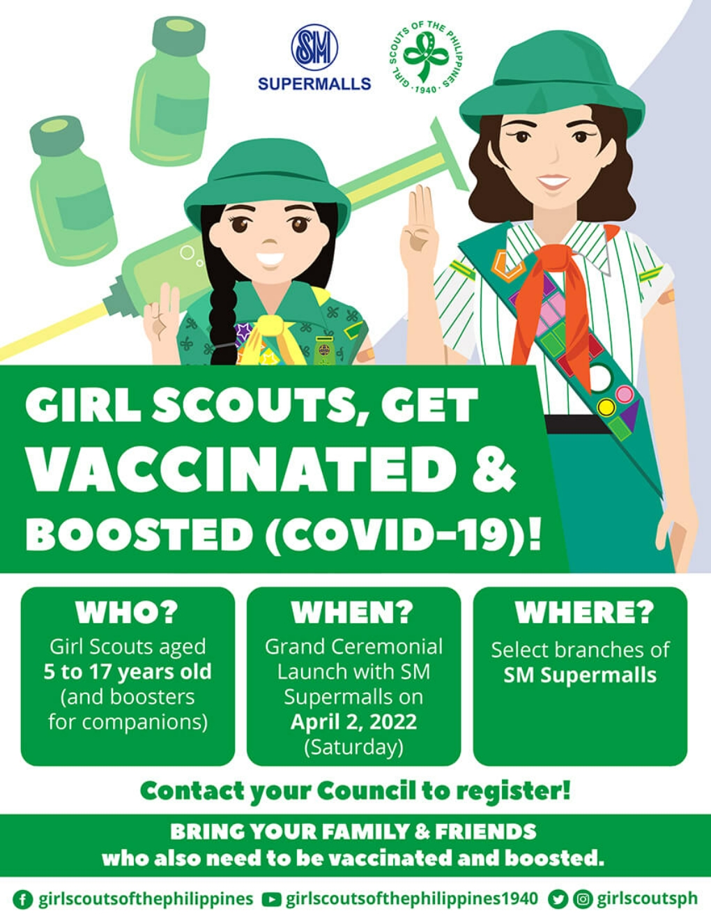 GIRL SCOUTS, GET VACCINATED & BOOSTED (COVID-19)!
