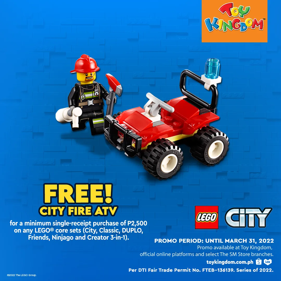 Grow your LEGO collection and get a FREE City Fire ATV