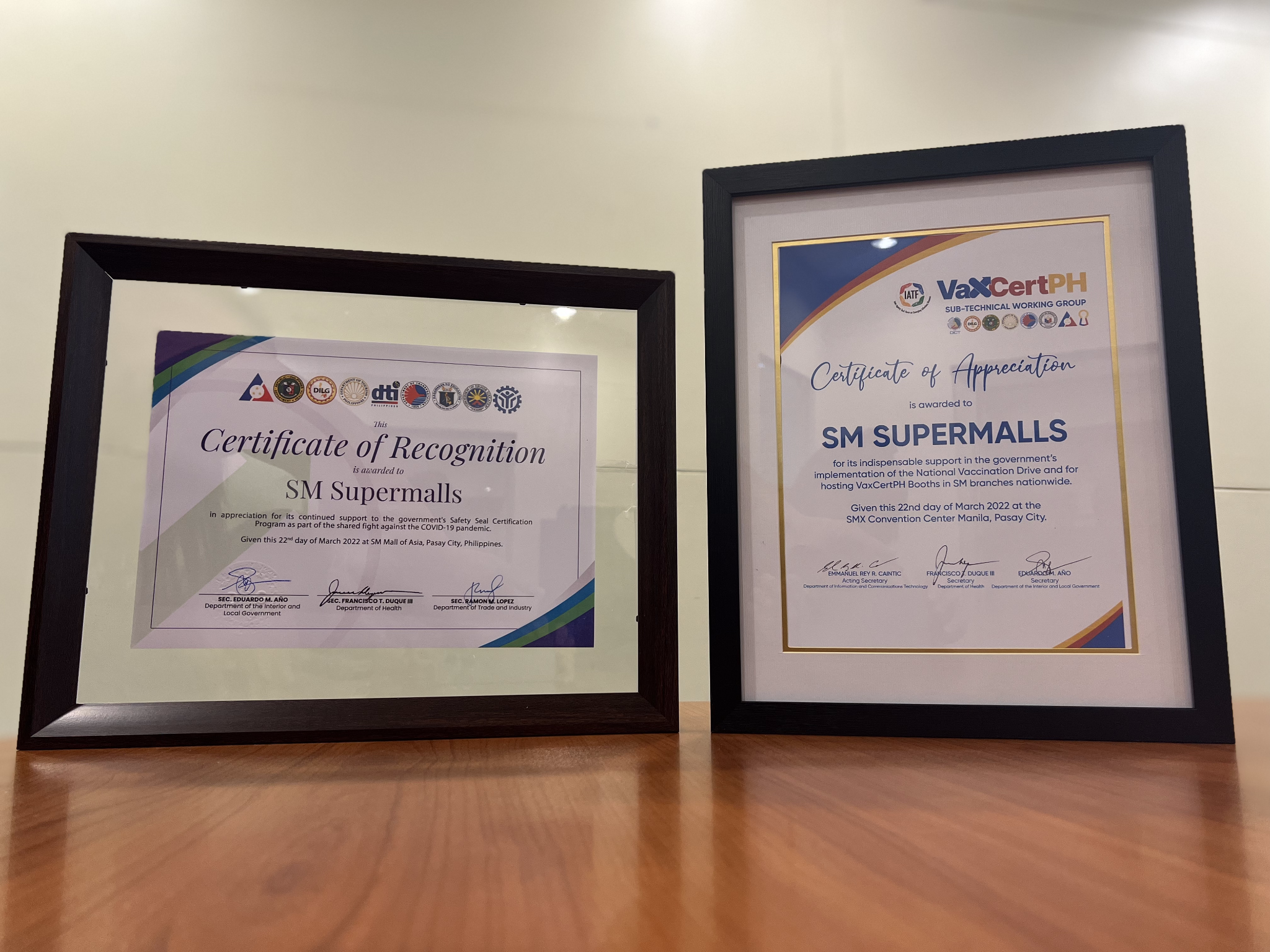 SM Supermalls Lauded as Government's Largest Private Sector Partner for its National Vaccination Program