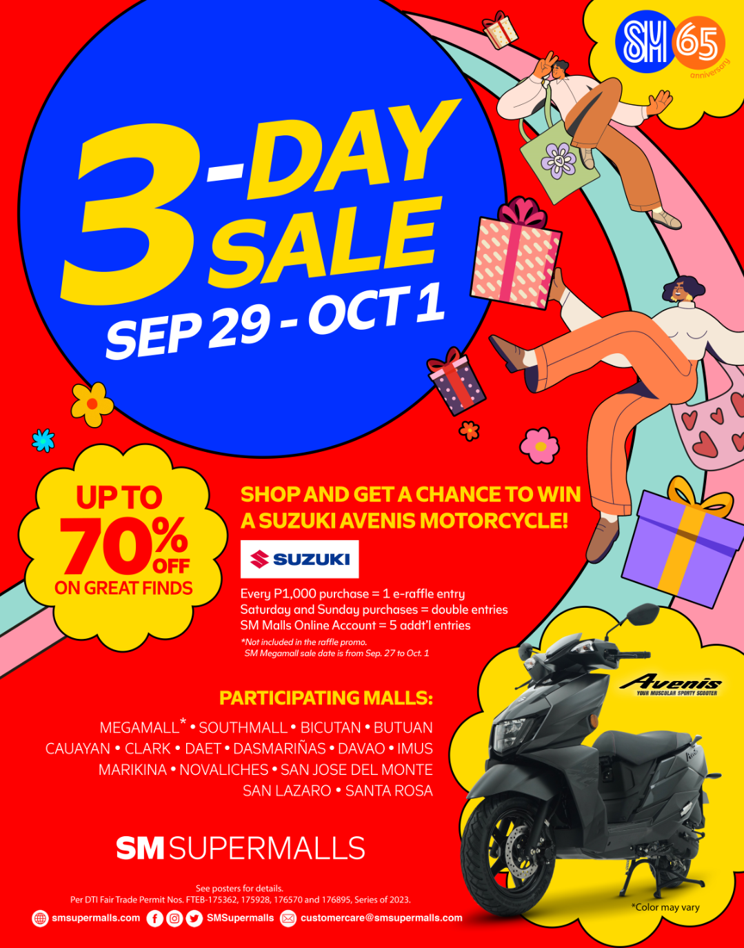 3 Day Sale: Sept 29 to Oct 1
