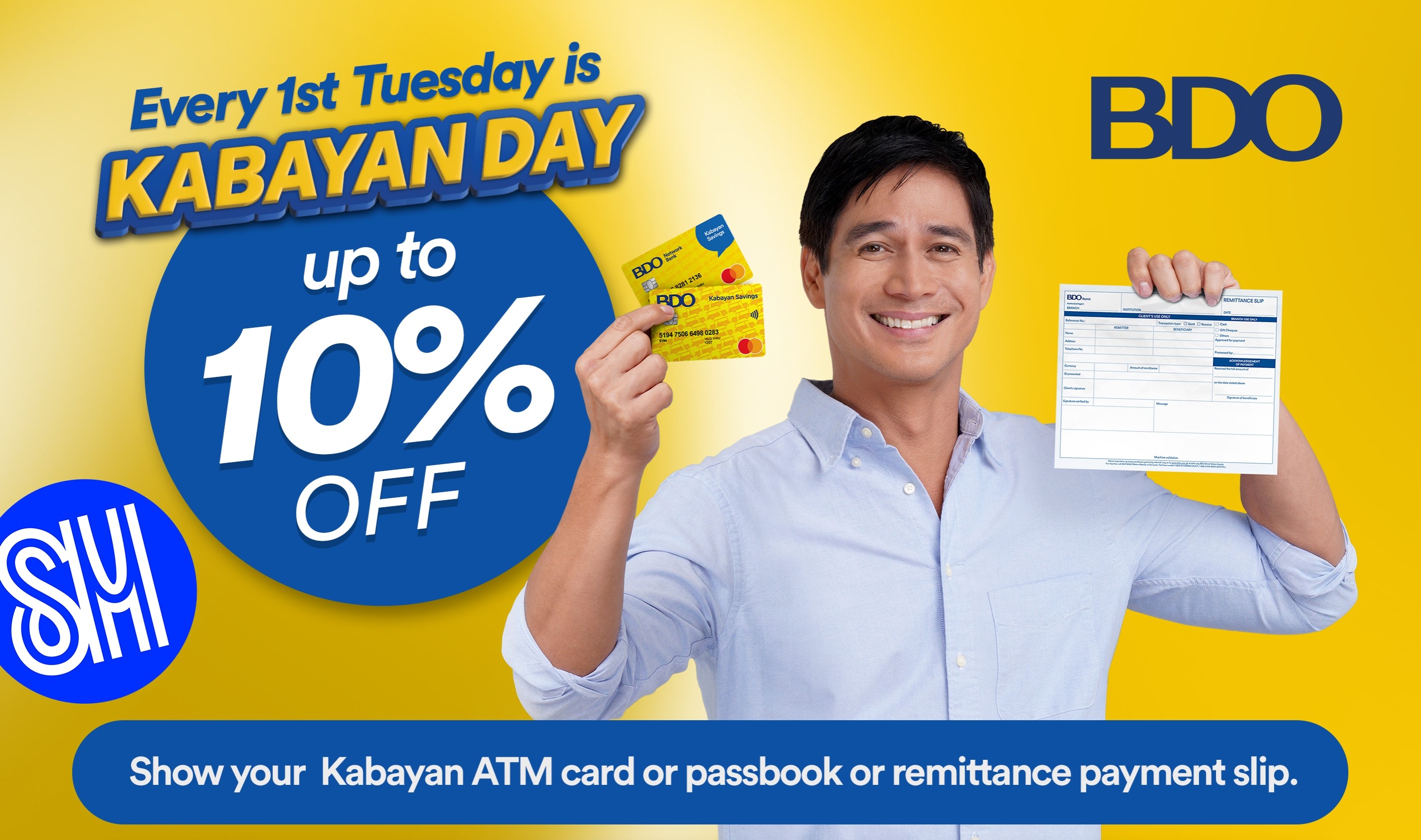 10% off every first Tuesday! Celebrate Kabayan Day at SM Malls with BDO Remit 